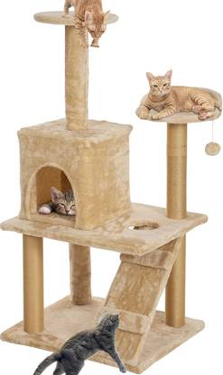 WUDYHUB Large Cat Tree Tree with Sisal Scratching Posts, Dangling Balls Free Standing Cat Tree