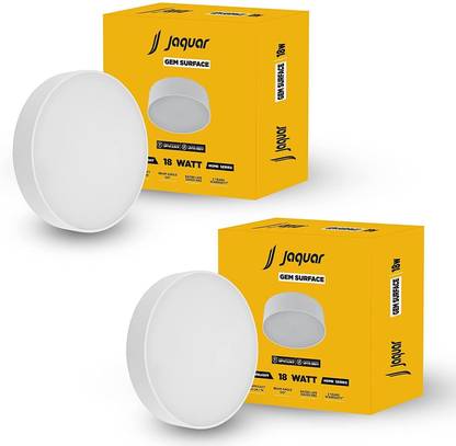 Jaquar 18W LED Gem Trim Less Round Surface Mount Down Light Natural Light (Pack Of 2) Ceiling Light Ceiling Lamp