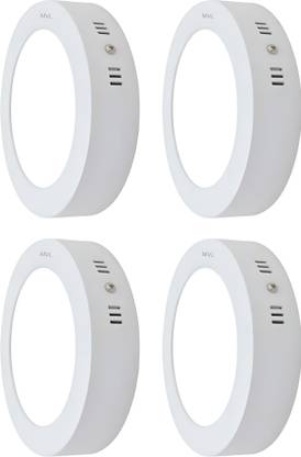 MVL 9 Watt Round Led Surface Down Light White Pack of 4 Ceiling Light Ceiling Lamp