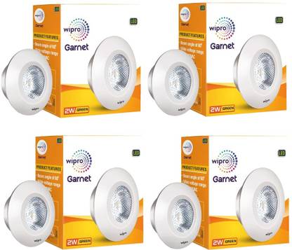 Wipro Garnet 2W LED Spotlight, Pack of 4 Recessed Ceiling Lamp
