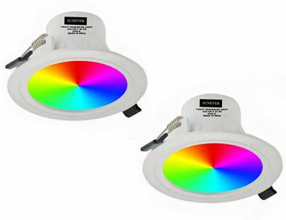 sunever 7 COLOR CONCEALED LED LIGHT PACK OF 2 Recessed Ceiling Light Ceiling Lamp