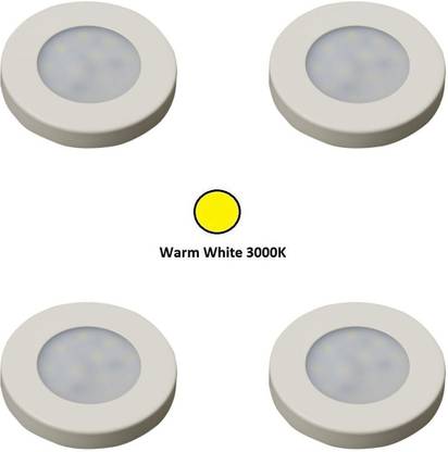 GALAXY Led Surface (Ceiling Mount)Slimmest Round Striker, Warm white 3000k, with IC Driver (3 Watts) pack of 4 Ceiling Light Ceiling Lamp
