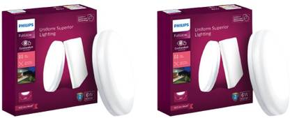 PHILIPS Full Glow 6-watt Round LED Surface Downlighter,Red, Pack of 2 Ceiling Light Ceiling Lamp