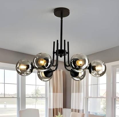 CARSTEN CARS-BLK 715/6 BLK DOOM CHANDELIER Jhoomar Chandelier Ceiling Lamp
