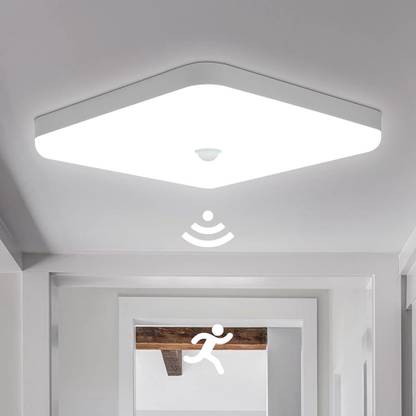 Verilux LED Ceiling Light with Motion Sensor 30W 2400LM Daylight White 6500K Square Ceiling Light Ceiling Lamp
