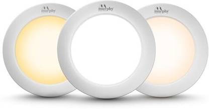 MURPHY 5W CBL 3-in-1 Round Surface Down Light (Cool/Warm/Natural White, Pack of 1) Surface Ceiling Light Ceiling Lamp