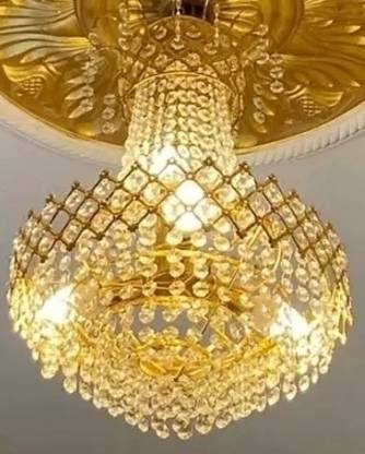 SHRESHTHA crystal Gold polish metal 300mm chandelier hanging ceiling pendant jhoomar Chandelier Ceiling Lamp