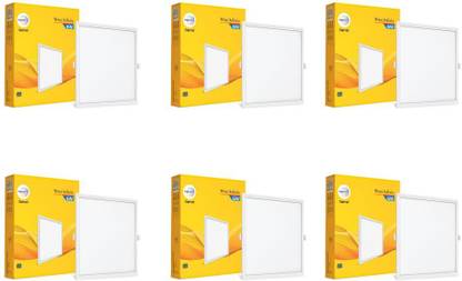 Wipro Garnet 6W Square LED Wave Infinity Panel Cool White (6500K) Pack of 6 Ceiling Light Ceiling Lamp