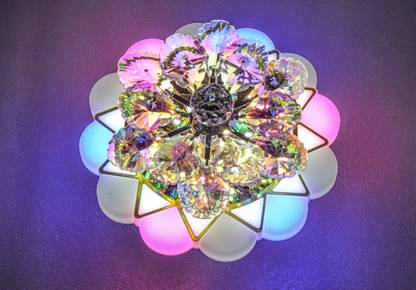Swanart Rotating Crystal Flower Chandelier Ceiling Lamp