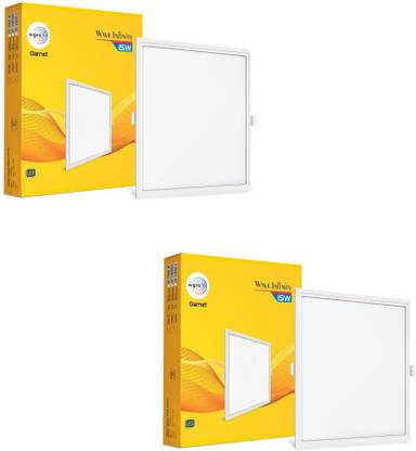 Wipro Garnet 15W Square LED Warm White Light (2700K) Pack of 2 Ceiling Light Ceiling Lamp