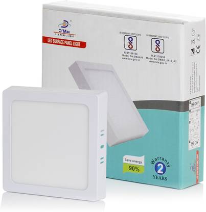 D'Mak 8 Watt Square Surface Led Panel Light (White,Pack Of 01) Ceiling Light Ceiling Lamp