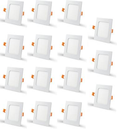 D'Mak 3WattSquareConcealPanelLightNaturalWhite(Pack of 15) Recessed Ceiling Lamp