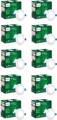 PHILIPS Prime Neo 3-watt Concealed JB LED downlighter,Cool Day Light, Pack of 10 Recessed Ceiling Lamp