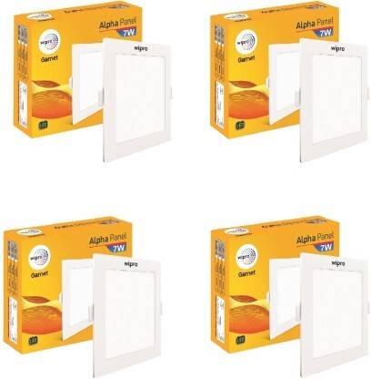 Wipro 7w Alpha Panel Square 6500k (Pack of 4 ) Ceiling Light Ceiling Lamp