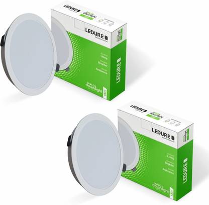 Ledure Halo Light| 15W| Slim Round Recessed Mount LED Ceiling Light|Cool White Pack 2 Ceiling Light Ceiling Lamp