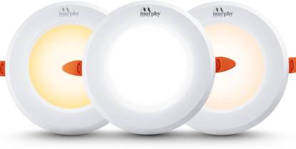 MURPHY LED 7W VIVO 3IN 1 COLOR CHANGING CONCEALED BOX DOWN LIGHT (CW/NW/WW, Pack of 1) Recessed Ceiling Lamp
