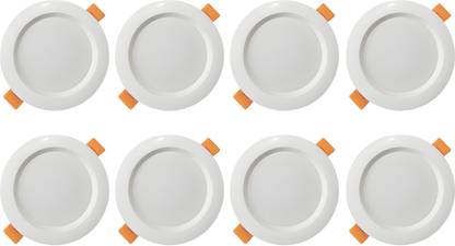 MVL 9W Comet Led Conceal Down Light White Round Pack of 8 Ceiling Light Ceiling Lamp