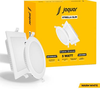 Jaquar Strella Slim 5W Round Recess Down Light - Warm White (Pack of 1) Ceiling Light Ceiling Lamp