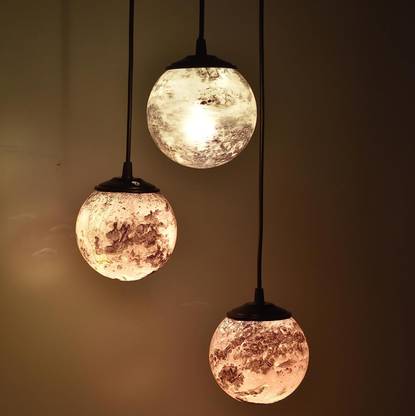 Ionic Glass Globe Pendant Lights for Dining Table, Pendant Lighting Fixture Hanging Lamp Chandelier Ceiling Lamp
