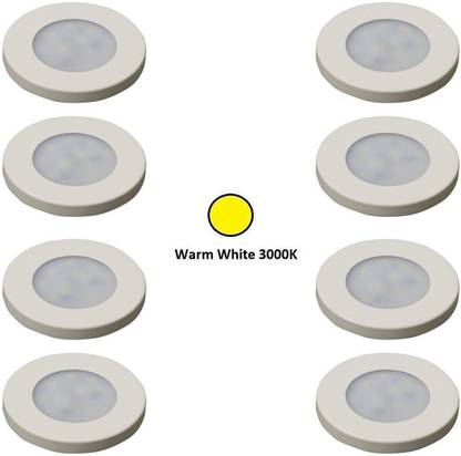 GALAXY Led Surface (Ceiling Mount)Slimmest Round Striker, Warm white 3000k, with IC Driver (3 Watts) pack of 8 Ceiling Light Ceiling Lamp