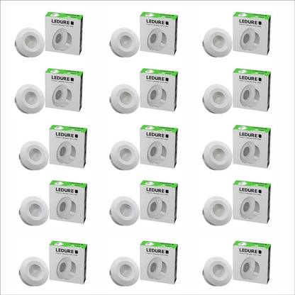 Ledure 2W Mini Spot Round LED Ceiling Light Cool White Pack of 15 Ceiling Light Ceiling Lamp