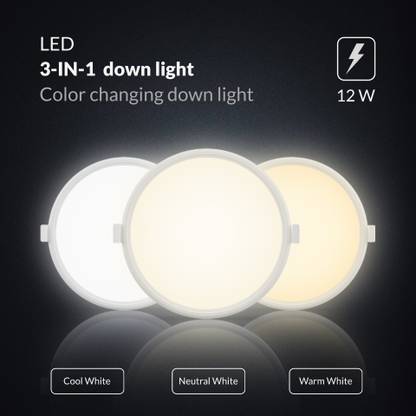 Nortek Lumia+ 12W 3-in-1 Round led Light Cool White/Warm White/Natural White Recessed Ceiling Lamp
