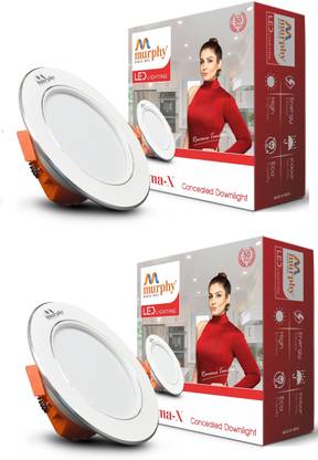 MURPHY LED 9W CROMA Concealed box down light (Cool White , Pack of 2) Recessed Ceiling Lamp
