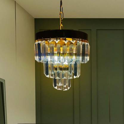 Decorativehut 9 Inches Round Crystal Chandelier Chandelier Ceiling Lamp