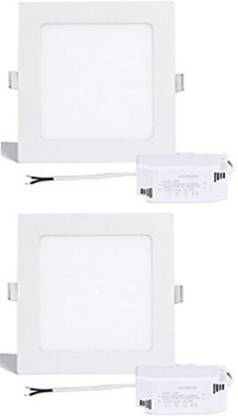 GALAXY 12 watt LED Square Slim Panel Light False Ceiling POP DownLight Indoor Light pack of 2 Recessed Ceiling Lamp