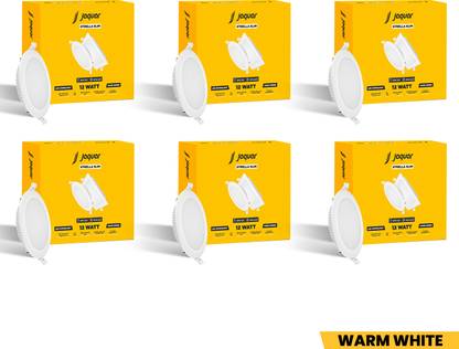 Jaquar Strella Slim 12W Round Recess Down Light - Warm White (Pack of 6) Ceiling Light Ceiling Lamp