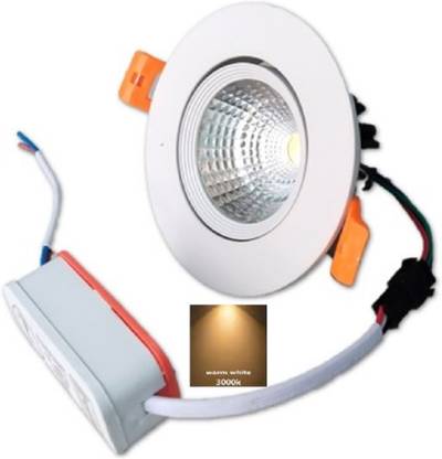 RADIANT LED COB Down Light - (Warm White, 4 Watt) (6.8 cm x 6.8 cm x 3.5 cm) Cutout 2'' Recessed Ceiling Light Ceiling Lamp