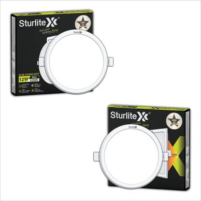 Sturlite Dex 12W Round LED Downlight|Cool Temperature - (Pack of 2) Ceiling Light Ceiling Lamp