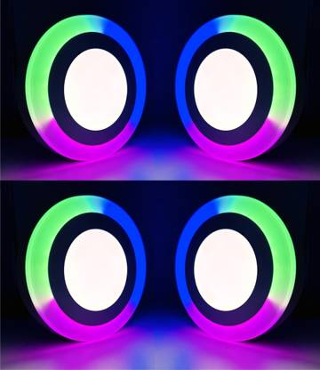 Hybrix Combination, 6 Inch Diameter, No Need of Ceiling Cutting (PACK OF 4) Surface Ceiling Light Ceiling Lamp