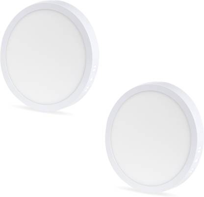 D'Mak 15 Watt LED Warm-White Round Surface Panel Lights (Pack of 2) Ceiling Light Ceiling Lamp
