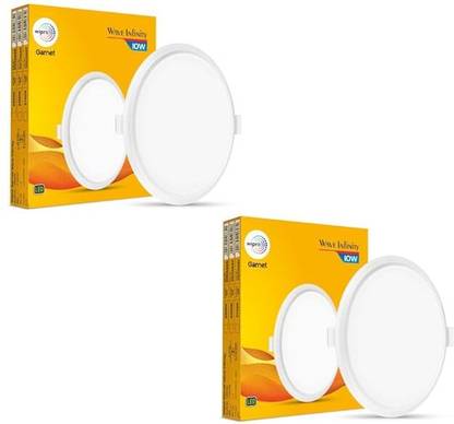 Wipro Garnet 10W Round LED Wave Infinity Panel Warm White (2700K) Pack of 2 Ceiling Light Ceiling Lamp