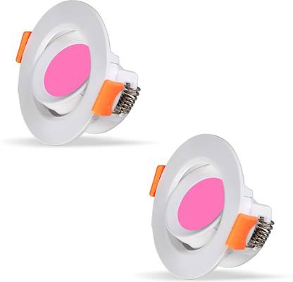 SURYA Surya 4W Aura Prime Downlighter Round Pink (Pack of 2) Recessed Ceiling Lamp