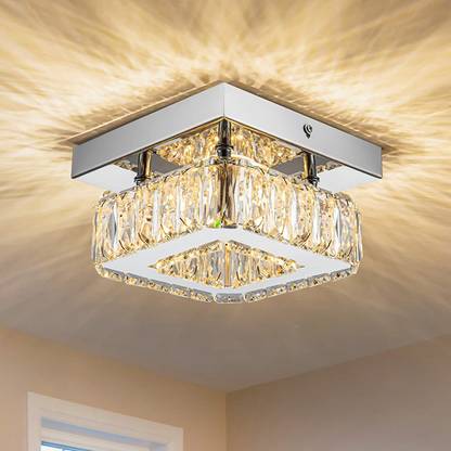 LightWave Crystal chandelier For living room Square Warmwhite Single RIng Chandelier Ceiling Lamp