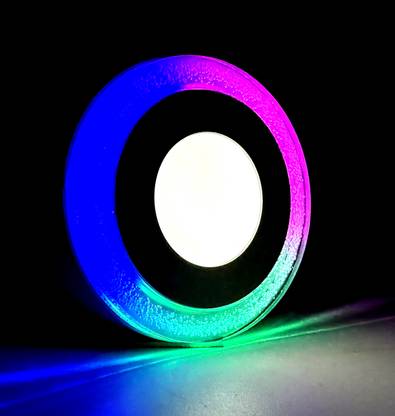 Hybrix LED Ceiling Panel Light 6 Watt (3+3) POP Down Light, Surface Mounted Spotlight, Beautiful RGB Color With White, 3D Effect, Multicolor Combination, Ceiling Lamp (Single Unit) Recessed Ceiling Light Ceiling Lamp