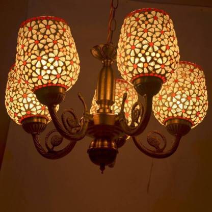VAGalleryKing Different Design Indian 5 Glass Jhumar Chandelier Ceiling Lamp