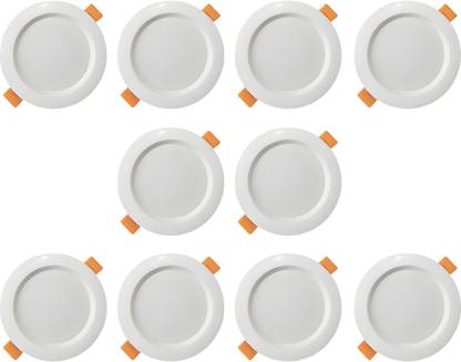 MVL 9W Comet Led Conceal Down Light White Round Pack of 10 Ceiling Light Ceiling Lamp