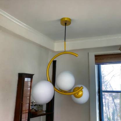 Areezo C-Design (Jhumar) 3-Glass Lamp Pendant (Bulb Not Included, Pack of 1) Ceiling Light Ceiling Lamp