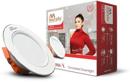 MURPHY Aluminium 9-Watt Croma Round Led Panel Conceal Down Light -Cool White, Pack Of 1 Ceiling Light Ceiling Lamp