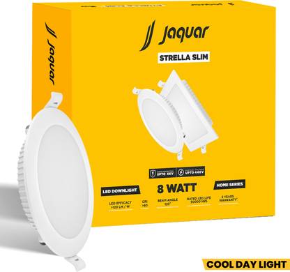 Jaquar Strella Slim 8W Round Recess Down Light - Cool White (Pack of 1) Ceiling Light Ceiling Lamp