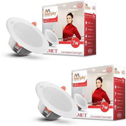 MURPHY Comet 7W Led Down Light, Warm White, Round, Pack Of 2 Ceiling Light Ceiling Lamp