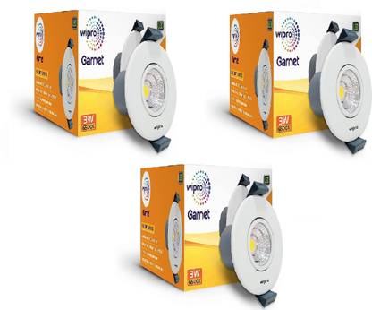 Wipro Garnet 3w mini spotlight, pack of 3 Recessed Ceiling Lamp