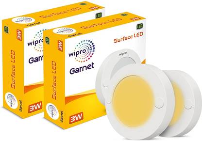 Wipro 3 W Surface Cabinet Striker Warm White (Pack of 2) Ceiling Light Ceiling Lamp