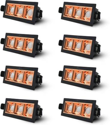 MURPHY 6W Rose Gold Finish Square Laser LED Ceiling (Warm White, Pack of 8) Ceiling Light Ceiling Lamp