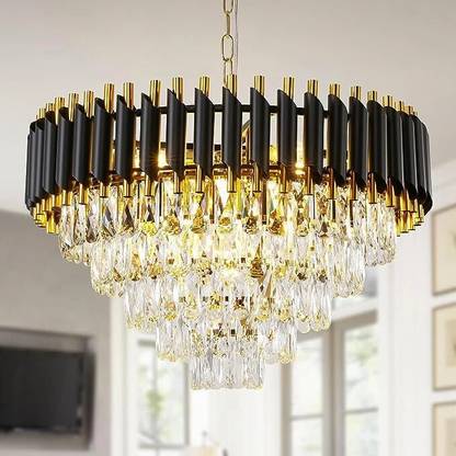 Dreamy Designs 600 MM k9 Crystal Modern Chandelier ,3-in-1 L.E.D. Light Colour Changing Jhumar Chandelier Ceiling Lamp