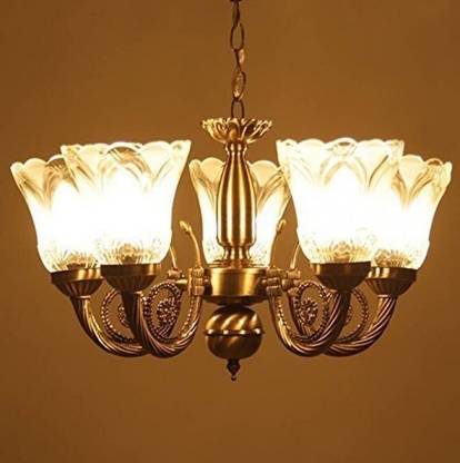 Weldecor Antique Brass Chandelier/Jhoomer/Pandent Lamp/Hanging Light/Ceiling Decorative Lamp/Fancylight/Bulb Ceiling Light Ceiling Lamp