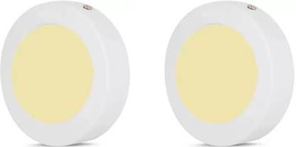 Nightstar 9 Watt Warm White ( Yellow ) Round LED Ceiling Surface Panel Down Light 2 Pcs Ceiling Light Ceiling Lamp